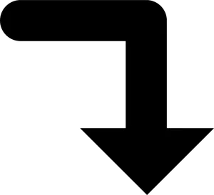 Curved Downward Arrow Graphic