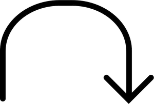Curved Downward Arrow PNG image