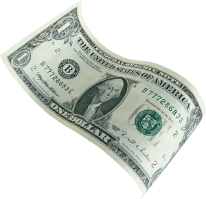 Curved One Dollar Bill PNG image