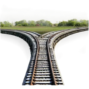 Curved Railway Tracks Scenic View Png 32 PNG image