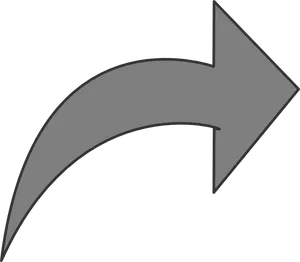 Curved Right Arrow Graphic PNG image