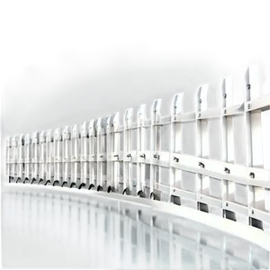 Curved White Fence Design PNG 70 PNG