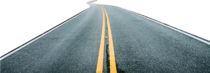 Curving Asphalt Roadwith Yellow Lines PNG image