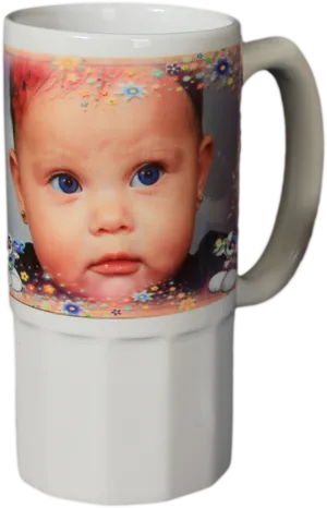 Custom Baby Photo Coffee Mug PNG image