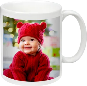Custom Baby Photo Mug Holiday Theme PNG image