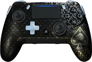 Custom Black Gold Playstation Controller PNG image