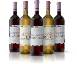 Custom Bridesmaid Wine Bottle Labels PNG image