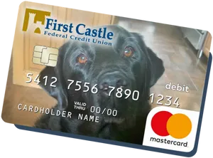 Custom Debit Cardwith Dog Design PNG image