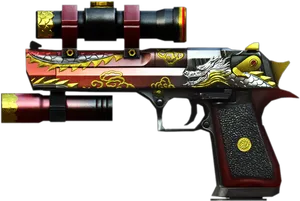 Custom Engraved Desert Eagle PNG image