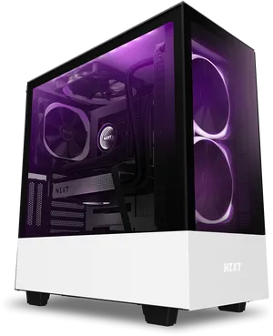 Custom Gaming P C Purple Lighting PNG image
