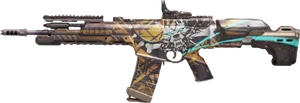 Custom Graphic Assault Rifle PNG image