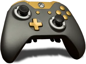 Custom Greyand Gold Game Controller PNG image