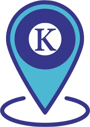 Custom Location Pinwith Letter K PNG image