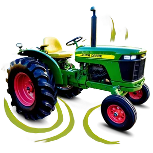 Custom Paint John Deere Tractor PNG 8