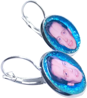 Custom Photo Glitter Earrings