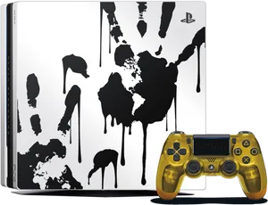 Custom Play Station4 Consoleand Controller PNG image