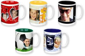 Custom Printed Mugs Variety PNG image