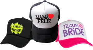 Custom Printed Trucker Hats Variety PNG