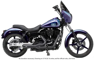 Custom Purple Motorcycle Showcase PNG image