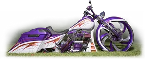 Custom Purple Motorcycleon Grass PNG image
