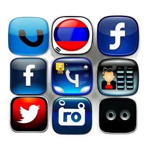 Custom Social Media Icons PNG 35