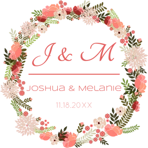 Custom Wedding Invitation Floral Wreath PNG image