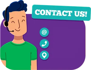 Customer Support Contact Us Illustration PNG