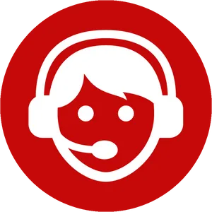 Customer Support Icon Red Background
