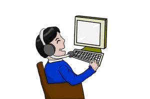 Customer Support Representative Cartoon PNG image