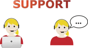 Customer Support Representatives Illustration PNG image