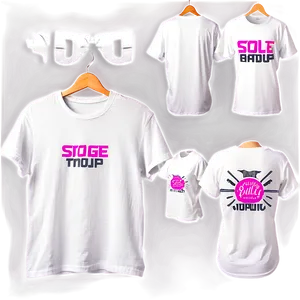Customizable White T-shirt Mockup PNG Tly