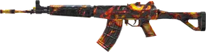 Customized A K47 Fire Pattern PNG image