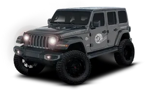 Customized Black Jeep Wrangler Unlimited PNG image