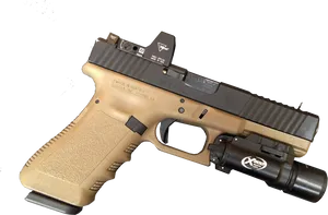 Customized Glock Pistolwith Accessories PNG image