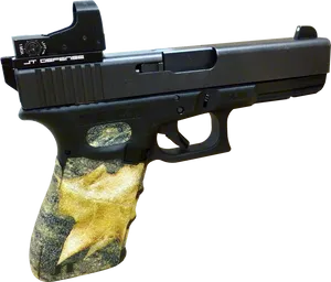 Customized Glock Pistolwith Optic PNG image