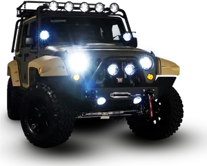 Customized Jeep With Offroad Lights