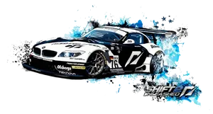 Customized Racing Car Artwork PNG image