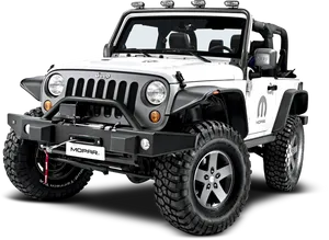Customized White Jeep Wrangler H D PNG