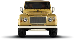 Customized Yellow Land Rover Front View PNG image