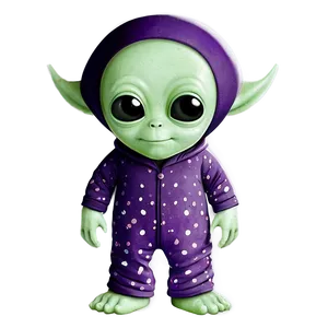 Cute Alien In Pajamas PNG Xfj17