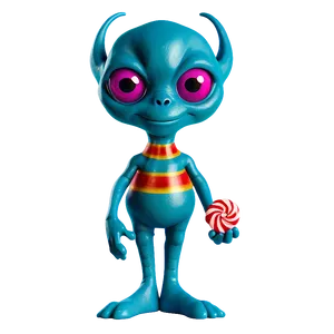 Cute Alien With Candy PNG Tlf40 PNG