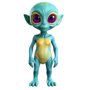Cute Alien With Flowers PNG And