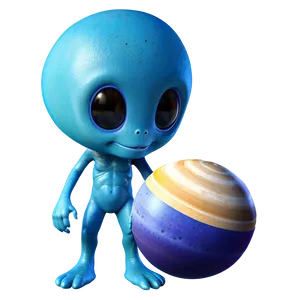 Cute Alien With Planets PNG 06292024 PNG