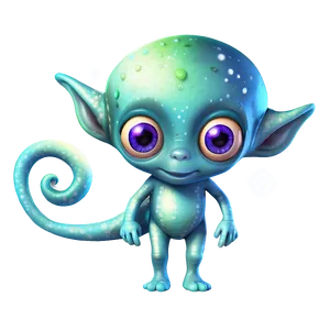 Cute Alien With Stars PNG Jvm PNG