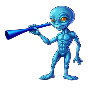 Cute Alien With Telescope PNG Idu77 PNG