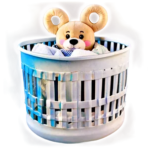 Cute Animal Design Laundry Basket PNG Ybx