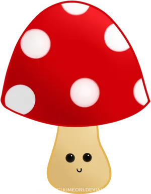 Cute Animated Mushroom Character PNG