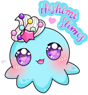 Cute Animated Slime Creature PNG image