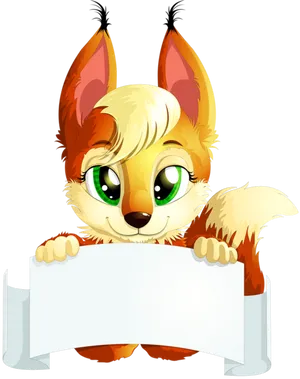 Cute_ Animated_ Squirrel_ Holding_ Sign