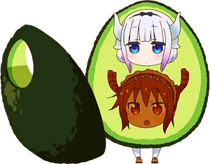 Cute_ Anime_ Characters_in_ Avocado